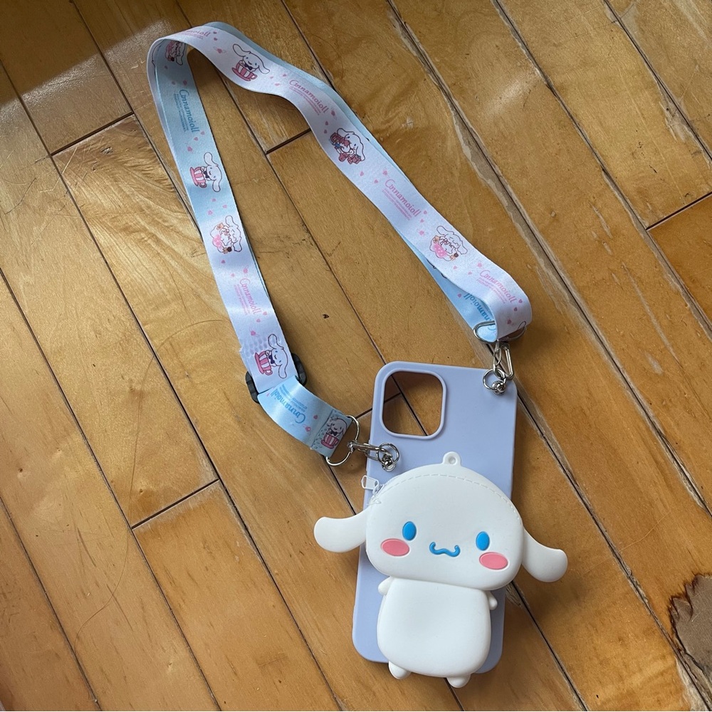 Cinnamoroll iPhone 12 Pro Max Case with Strap + coin pouch